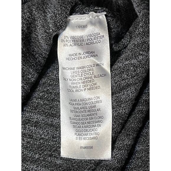 DKNY Jeans Charcoal Gray Oversized Boxy Sweater with Dolman Sleeves – Size XL - Picture 6 of 6